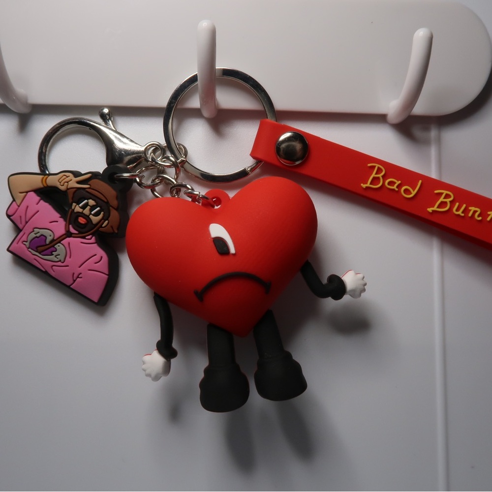 Bad bunny keychains with two croc charms brand new!